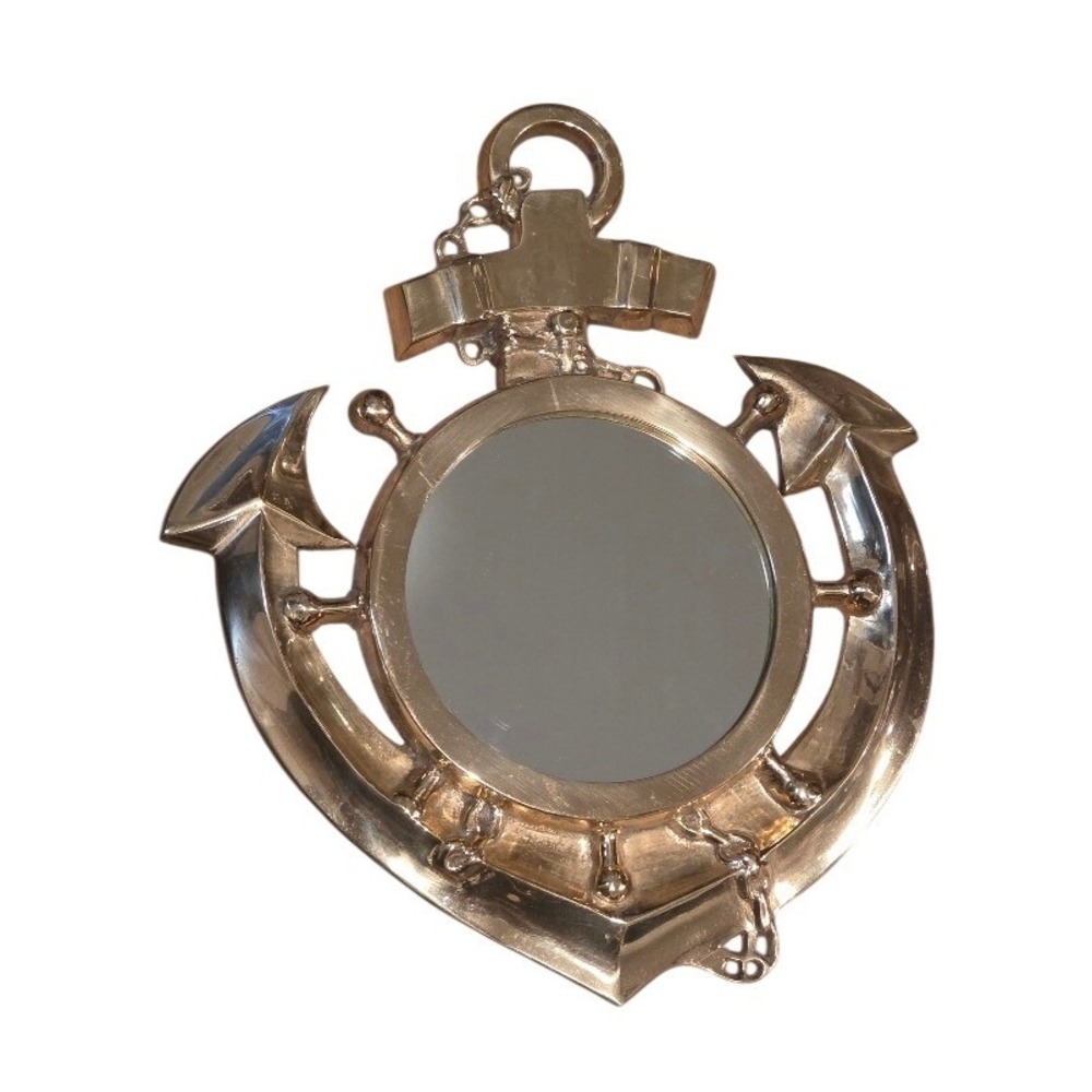 Nautical Anchor‎ Mirror Brass Wall Decor Maritime Coastal Decor